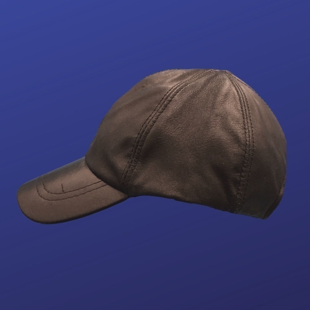 Unbranded Women’s 100% LEATHER BASEBALL CAP,  Adjustable, BLACK, One Size, EUC